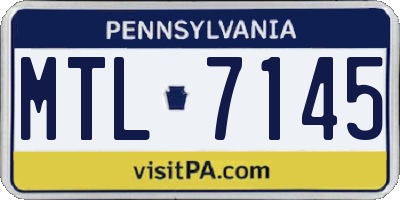 PA license plate MTL7145