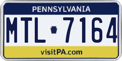 PA license plate MTL7164