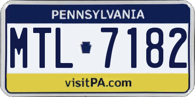 PA license plate MTL7182