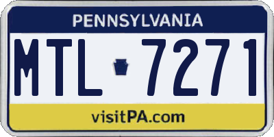 PA license plate MTL7271