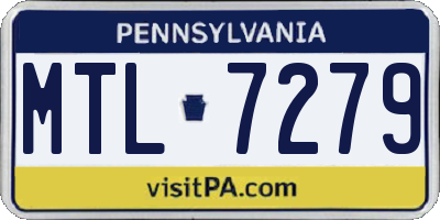 PA license plate MTL7279