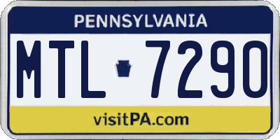 PA license plate MTL7290