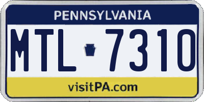 PA license plate MTL7310