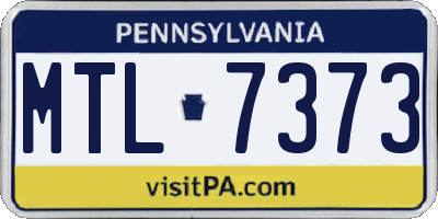 PA license plate MTL7373