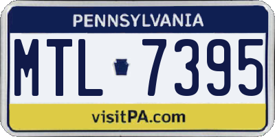 PA license plate MTL7395