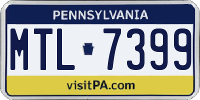 PA license plate MTL7399