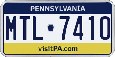 PA license plate MTL7410