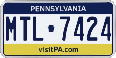PA license plate MTL7424