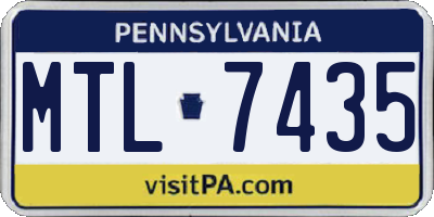 PA license plate MTL7435