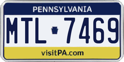 PA license plate MTL7469