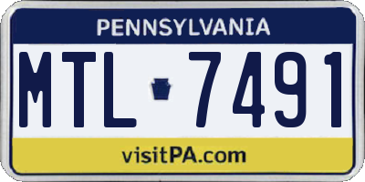 PA license plate MTL7491