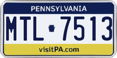 PA license plate MTL7513