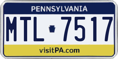 PA license plate MTL7517