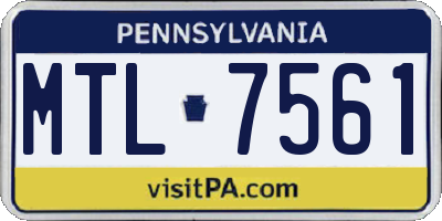 PA license plate MTL7561