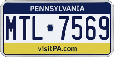 PA license plate MTL7569