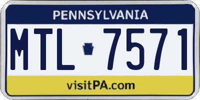 PA license plate MTL7571