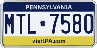 PA license plate MTL7580