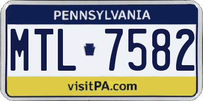 PA license plate MTL7582