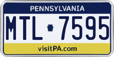 PA license plate MTL7595