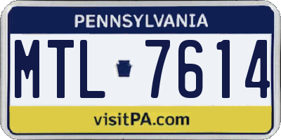 PA license plate MTL7614