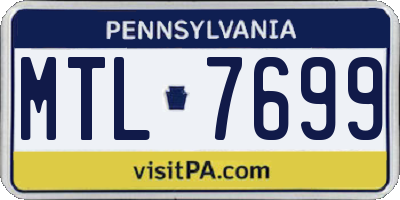 PA license plate MTL7699