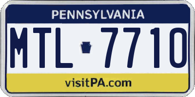 PA license plate MTL7710