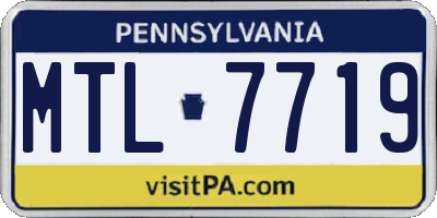 PA license plate MTL7719