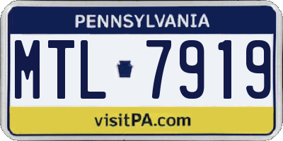 PA license plate MTL7919