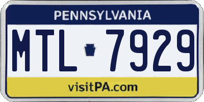 PA license plate MTL7929