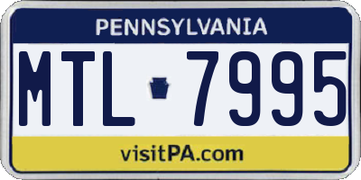 PA license plate MTL7995