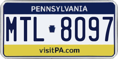 PA license plate MTL8097