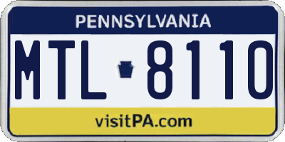 PA license plate MTL8110