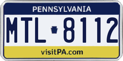 PA license plate MTL8112