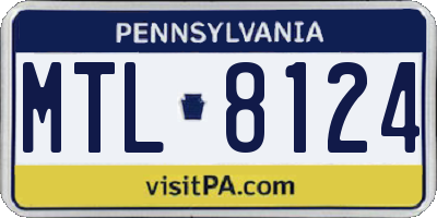 PA license plate MTL8124