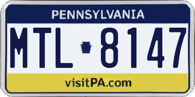 PA license plate MTL8147