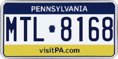 PA license plate MTL8168