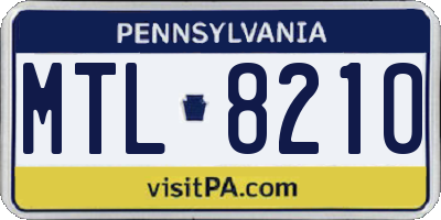 PA license plate MTL8210