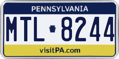PA license plate MTL8244