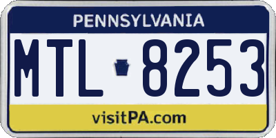 PA license plate MTL8253