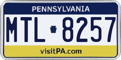 PA license plate MTL8257