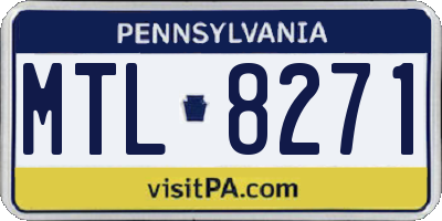 PA license plate MTL8271