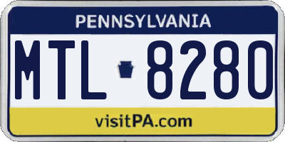 PA license plate MTL8280