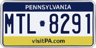 PA license plate MTL8291