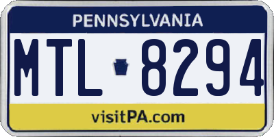 PA license plate MTL8294