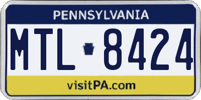 PA license plate MTL8424