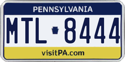 PA license plate MTL8444