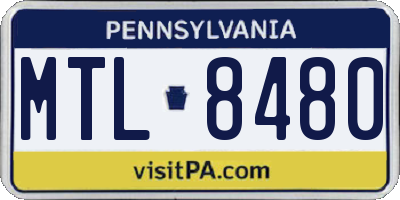 PA license plate MTL8480