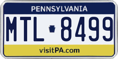 PA license plate MTL8499