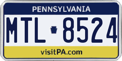 PA license plate MTL8524