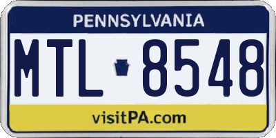 PA license plate MTL8548